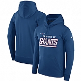 Men's New York Giants Nike Property Of Performance Pullover Hoodie Royal,baseball caps,new era cap wholesale,wholesale hats